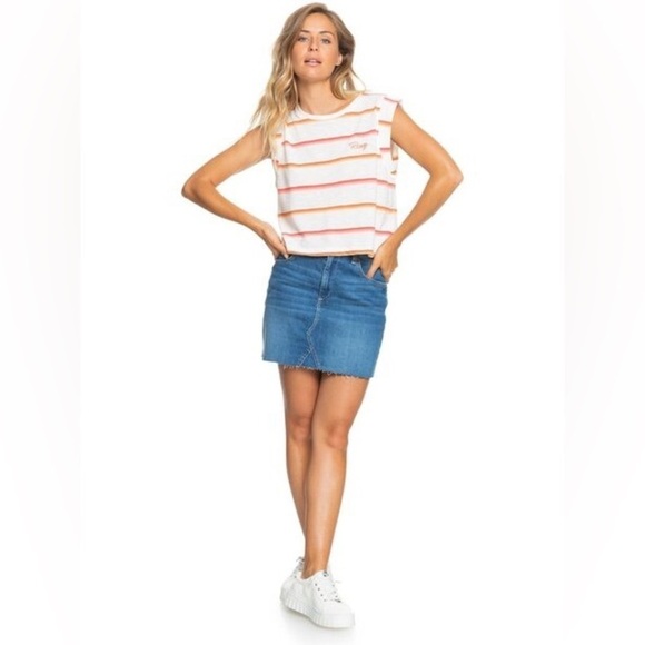 Roxy ARJZT05971 Colorful Rain Tank Top - Snow White Sunrise Stripe - Picture 3 of 7